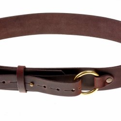 [10 Ring-G 5.kl.br] Breiter Gürtel mit Ring-Verschluss - 5 cm (klein, braun)