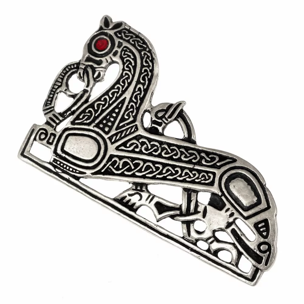 [07 Br Horse - R-b] Pferde-Fibel der Wikingerzeit - Rechts (Bronze)