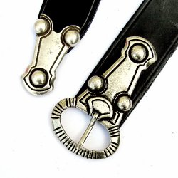 [10 Ger-G 4:A Z.kl.br.si] Alamannischer Gürtel - 4 cm mit Ende (klein, braun, silber)