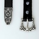 Wikinger Gürtel mit Riemenzunge im angelsächsischen Stil, 2 cm - Accessoire für Mittelalter Reenactment, Larp & Fantasy
