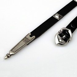 [10 MA 15:B ZN.br.si] Mittelalter-Gürtel 1,5 cm / Ende + Nieten (braun, silber)