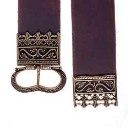 [10 MA 6 Z.kl.br.si] Houppelande-Gürtel - 5,5 cm / Mit Ende (braun, silber, klein)