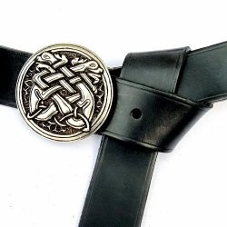 [10 La 4 HU:.kl.br.si] Larp-Gürtel 4 cm / Hunde (braun, silber, klein)