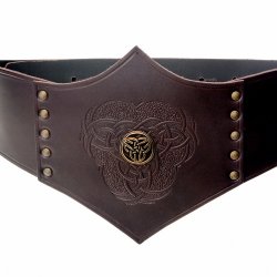 [10 D-Mieder - Knot.nl.br] Miedergürtel "Morgaine" - Knoten (braun, normal)
