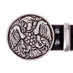 [10 Ke-Bu 4 TU:.fa.br.gr.kl] Buckle-Belt 4 cm / Turul - Kernleder (braun, klein)