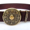 Buckle-Belt 4 cm / Arabeske - Spaltleder