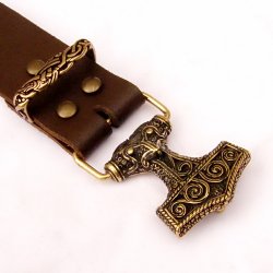 [10 Sp-Bu 4 TH:.kl.br] Buckle-Belt 4 cm / Thor - Spaltleder (klein, braun)