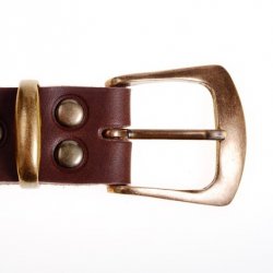 [10 Sp-Gü 3 C:.kl.br] Klassischer Gürtel 3 cm - Spaltleder (braun, klein)