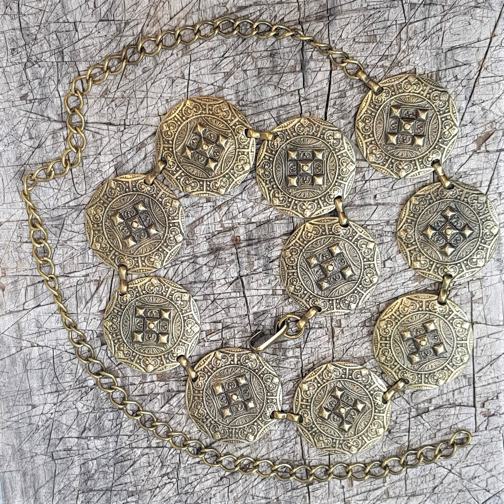 Kettengürtel, MAGYAR-KREUZE, messingfarben