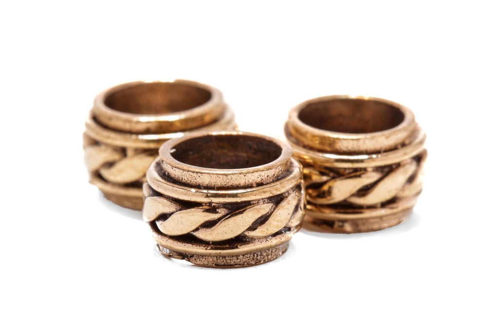 [apb77] Wikinger-Haarschmuck KATAR mit Knotenmuster aus hochwertiger Bronze