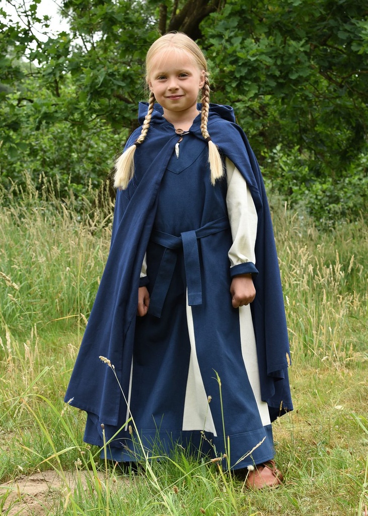 Mittelalterlicher Kinderumhang "Paul" in Blau – Authentischer Schutz für kleine Abenteurer (110)
