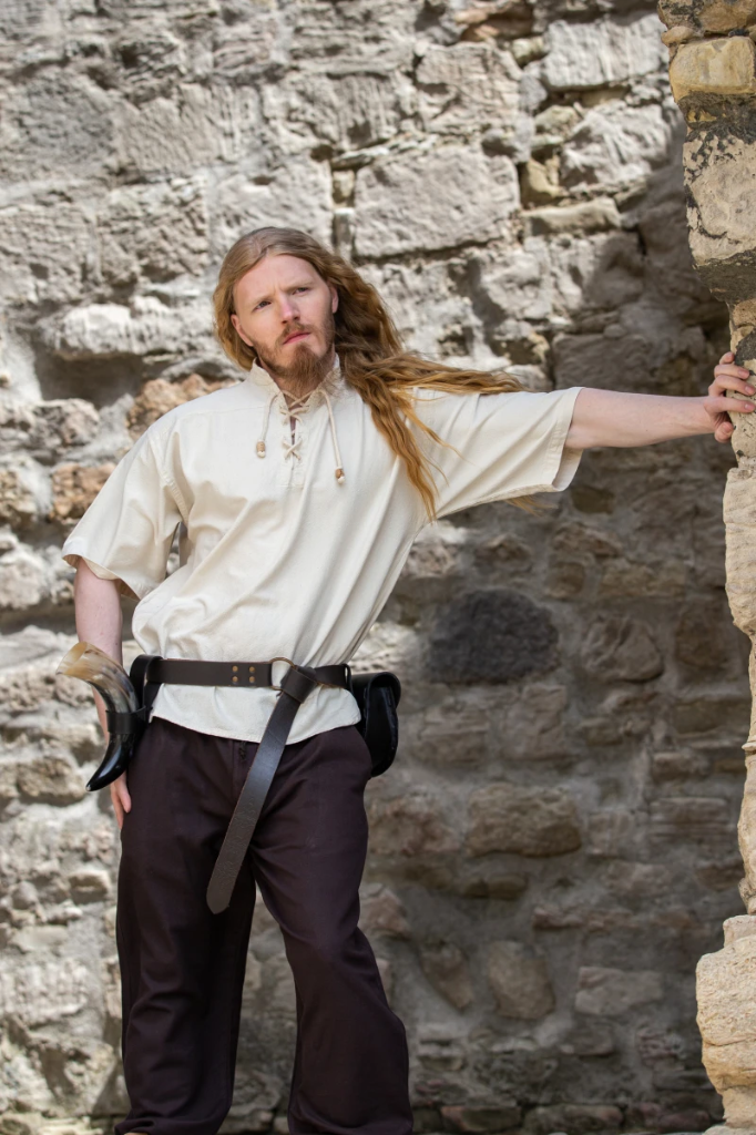 Mittelalter-Kurzarmhemd „Eric“ – Authentisches Baumwoll-Hemd in Natur