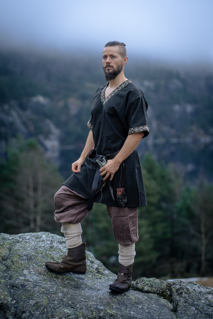 Wikinger Tunika kurzam "Loki" Schwarz