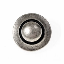 [08 Ma-1 Buck.si] Mittelalter-Zierniete „Buckler“ (S) – Schlichter Rundbeschlag im Stil historischer Faustschilde (silber)