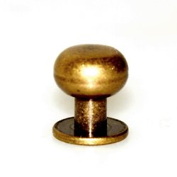 Großer Beiltaschenknopf – 5er-Set in Altmessing oder Altsilber (für Leder 2–3 mm)