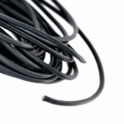 [05 Rund 1 - Meter.sw] Endlos-Lederband rund – 1 mm stark, in Schwarz oder Natur, meterweise (schwarz)