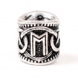 Runen-Haarperle „Ehwaz“ – Wikinger-Bart- und Zopfperle mit Rune E, silber- oder messingfarben