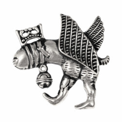 [0 PH-Crown.b] Anhänger "Geflügelter Penis mit Krone" (Bronze)