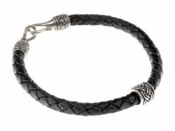 Geflochtenes Wikinger-Armband aus Leder