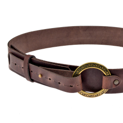 [10 Ring-G Pra.mi.br] Prachtvoller Ring-Gürtel - 5 cm (braun, mittel (+10%))