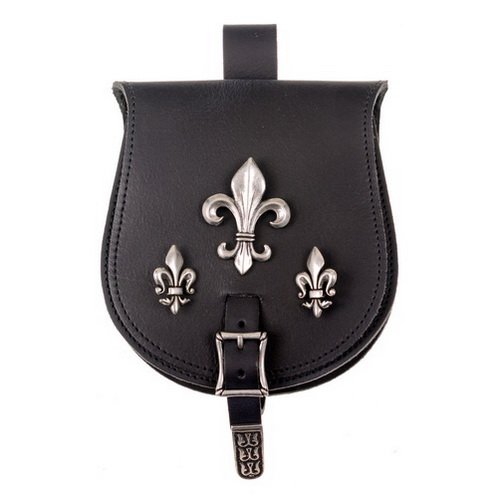 [01 T-GR Fleur.br] Magyarische Tasche - groß / Fleur de Lys (braun)
