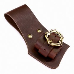 [04 SH-Dolch.br.lh] Mittelalter-Dolchhalter aus Leder - 16 x 7 cm (braun, linkshänder)