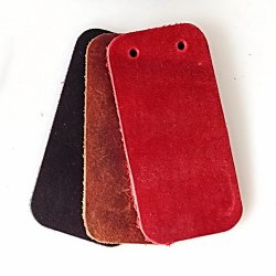 [05 R-1 Nub - 50.br] Lederschuppen Rechteck - Nubuk, 8,5 x 4,5 cm - 50 St. (braun)