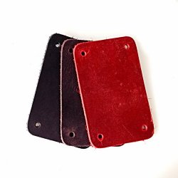 [05 R-2 Nub - 50.br] Rechteckige Lederschuppen aus Nubuk - 8x5 cm, 50 St. (braun)