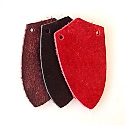 Lederschuppen Schild Nubuk - 7 x 4 cm, 50 Stück