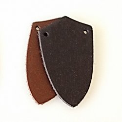 [05 S-1 Spa - 50.br] Lederschuppen Schildform aus Rindsspalt - 50 Stück (braun)