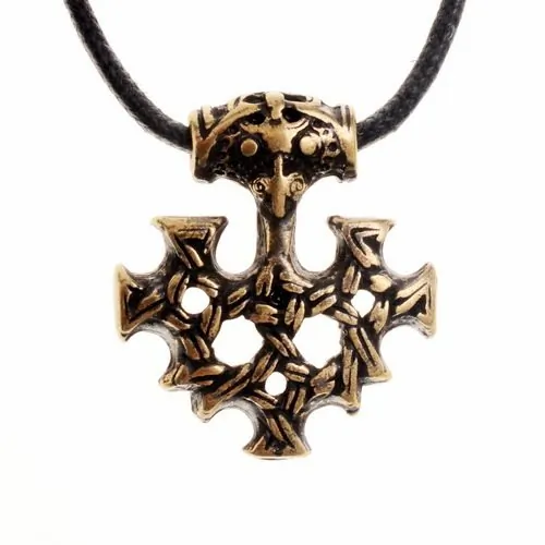 [00 Hiddensee 2.si] Wikinger Anhänger 'Hidensee Kreuz' - Accessoire, Schmuck für Mittelalter, LARP und Alltag (silber)