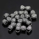24 Haarperlen "Futhark" - 8 mm Loch