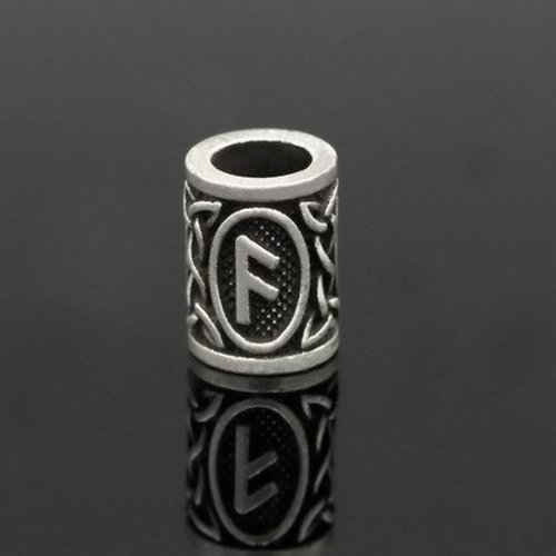 Runen-Perle "Ansuz" - 6 mm Loch - Bartschmuck