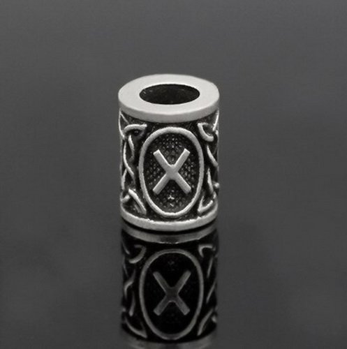 Runen-Perle "Gebo" - 6 mm Loch - Bartschmuck