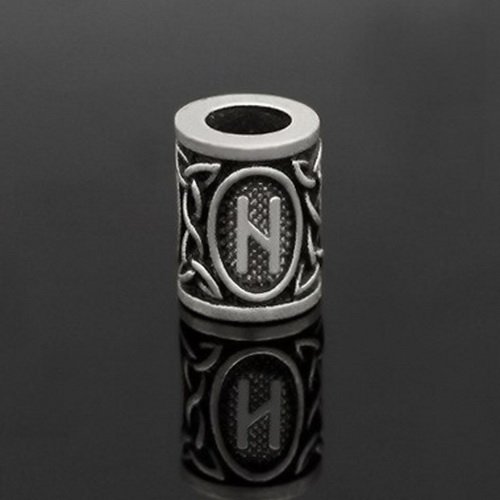 Runen-Perle "Hagalaz" - 6 mm Loch - Bartschmuck