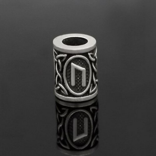 Runen-Perle "Uruz" - 6 mm Loch - Bartschmuck
