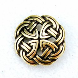 [08 Ce-1 Kelt.si] Zierniete „Keltischer Knoten“ (S) – Symbolbeschlag für Lederarbeiten im historischen Stil (silber)