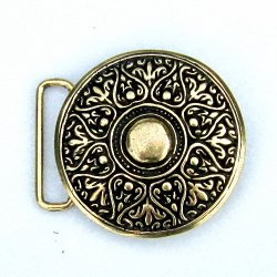 [09 Buck 4 AR:.si] Buckle-Schnalle „Arabeske“ – Florales Ornament für 4 cm Gürtel (Silber oder Messing) (silber)