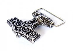 Wikinger Gürtelschließe Thorshammer aus Messing - 4 cm