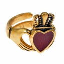 Claddagh-Fingerring mit Glaseinlage - Bronze