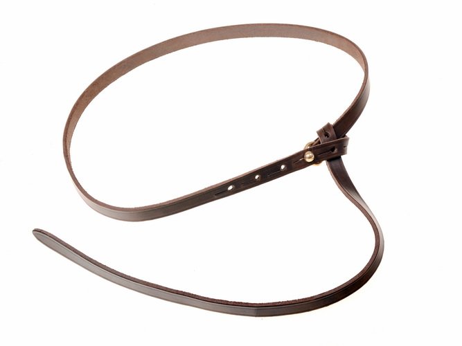 [10 Ger-15 Kegue.br.si] Keltischer Ledergürtel mit Bronzegürtelhaken - 3 cm (braun / silber)