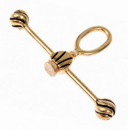 [08 Almo-Buegel 1.b] Mittelalterlicher Taschenbügel Almosenbeutel aus Bronze - 8,5 x 5 cm (Bronze)