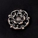 Taschenverschluss Tudor-Rose aus Schmuckbronze - versilbert - 2,5 cm
