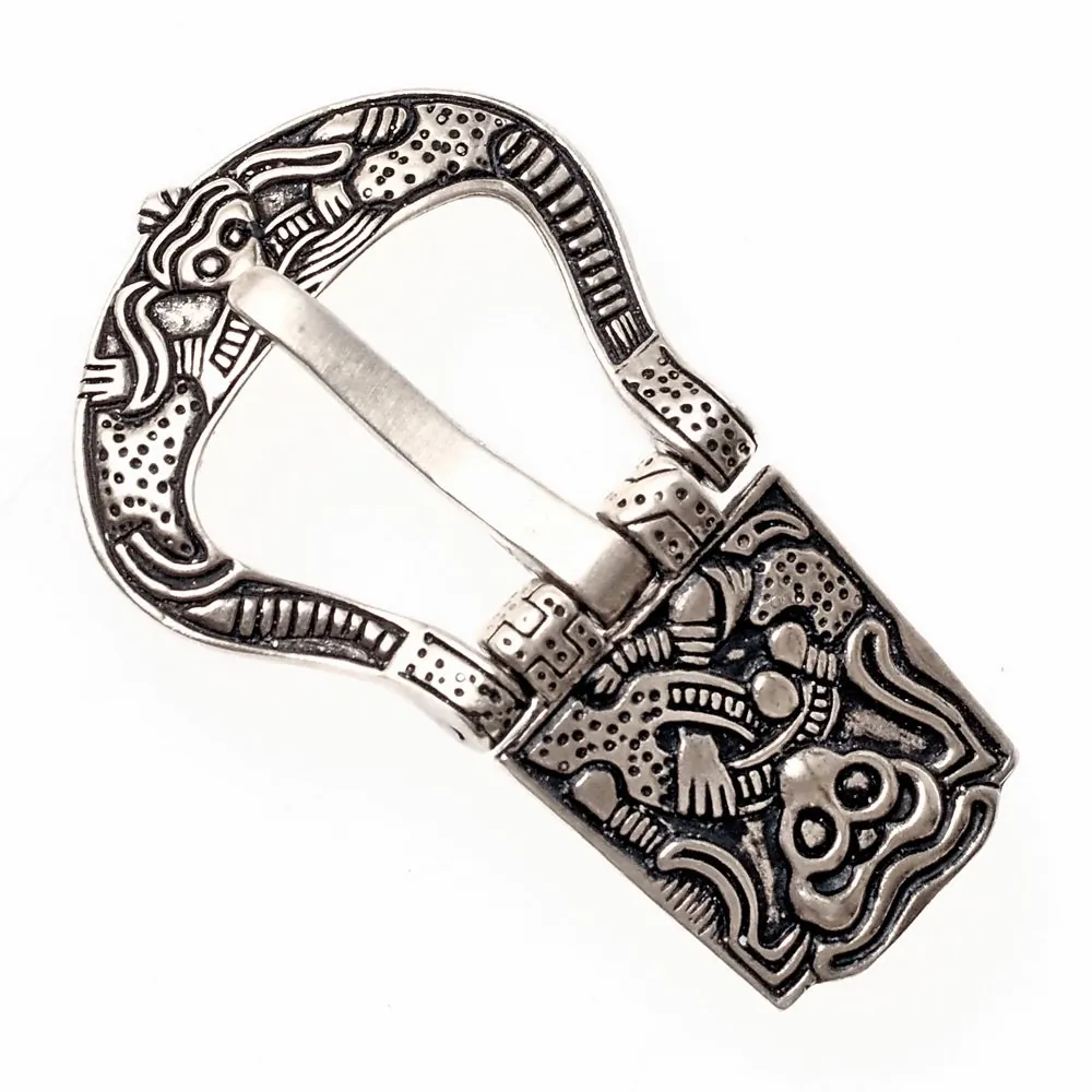 [09 Sch Borre 2.b] Wikinger-Schnalle im Borrestil - 2 cm (Bronze)