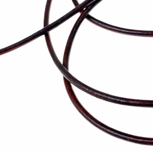 [05 Rund 25 - Rolle.br] Rolle Endlos-Lederband - 2,5 mm / 100 m (braun)