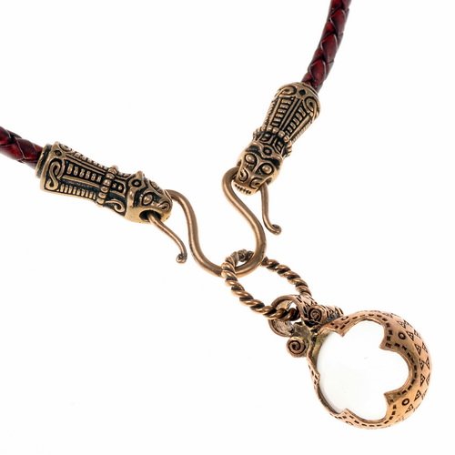 [07 CO Mand / Sph 1:.br] Collier 'Mandermark' mit Gotland-Sphäre 1 (Braun)