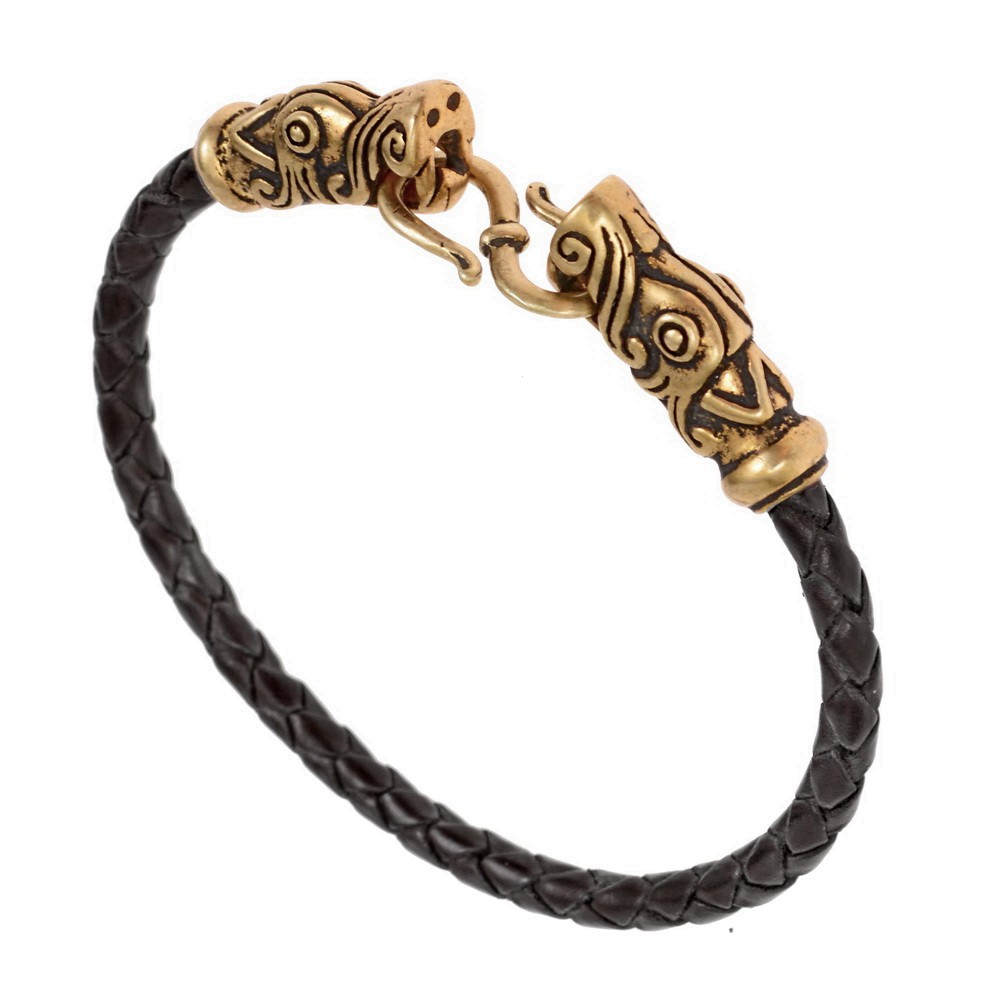 Wikinger-Armband 'Gotland' (braun / silber, klein)