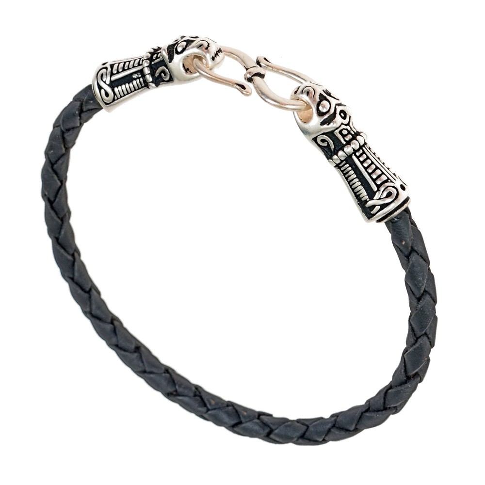 Wikinger-Armband 'Mandermark' (braun / silber, klein)