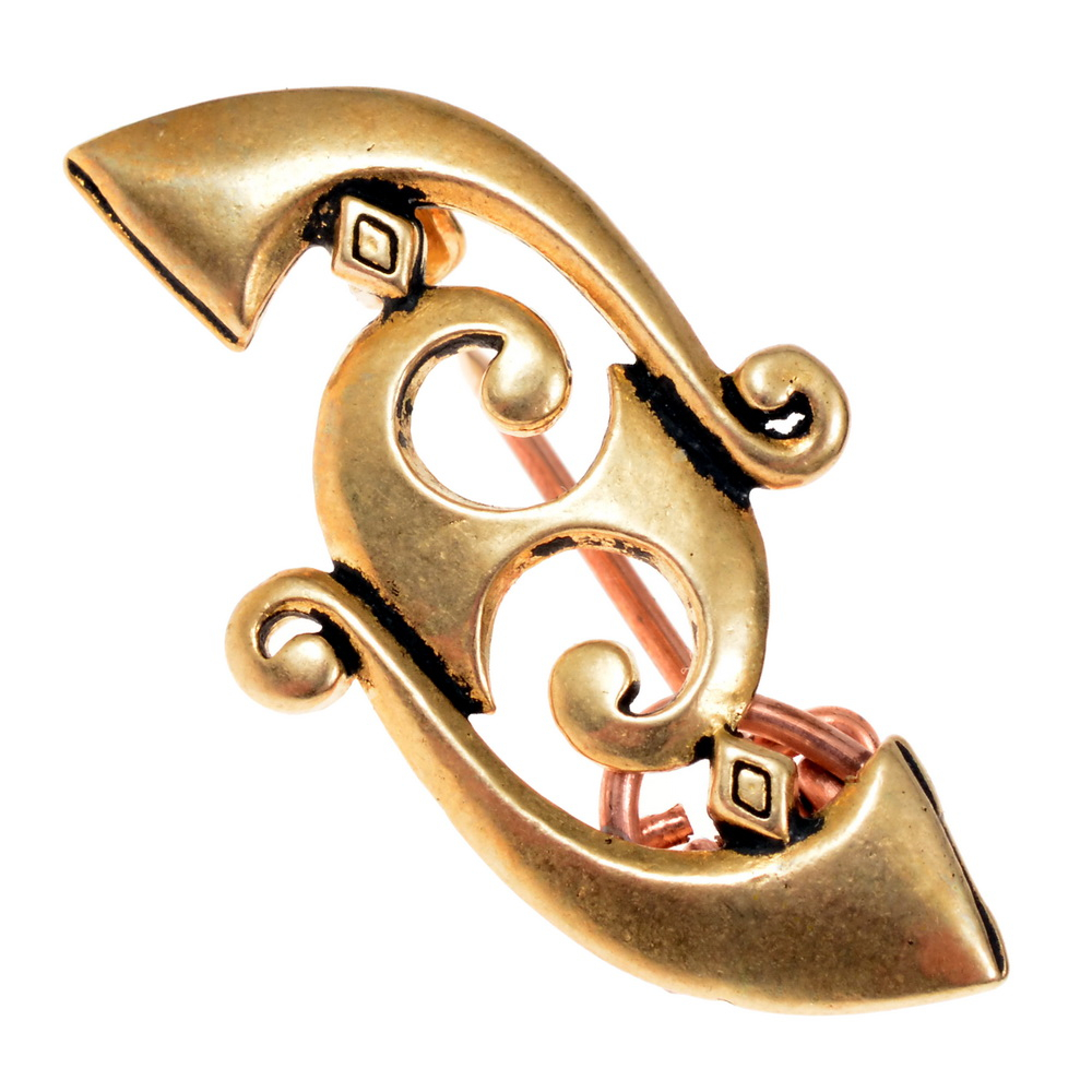 [07 Fi Romano-Brit.b] Fibel mit Trompeten-Ornamentik (Bronze)
