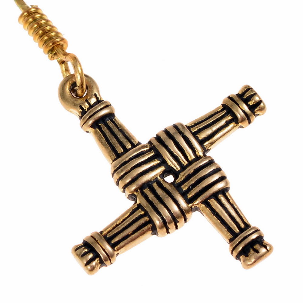 [07 OR Brigid.b] Ohrring St. Brigids Kreuz - Paar (Bronze)
